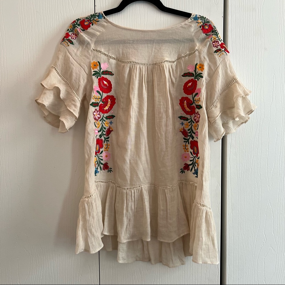 Alter’d State Embroidered Flower Boho Cottagecore Blouse S